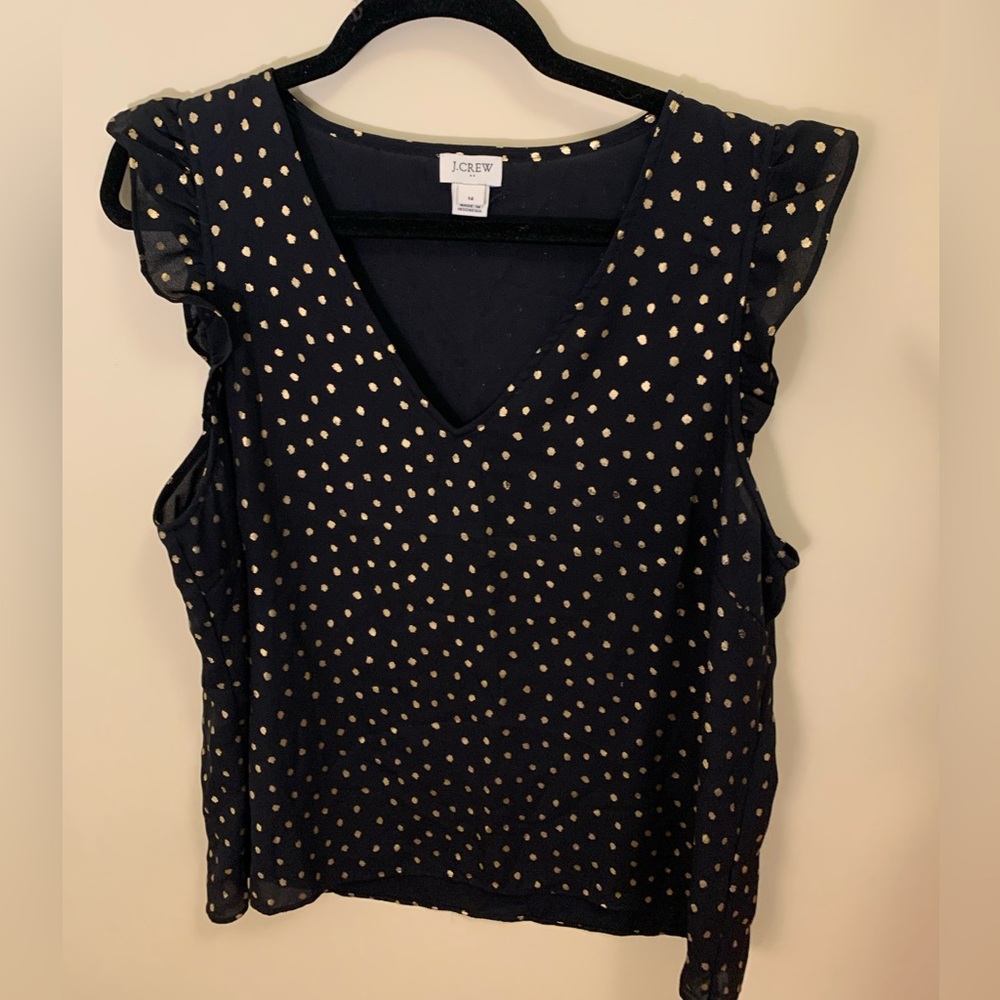 J. Crew Sleeveless Ruffle-Trim Top